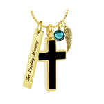 Black Gold Cross Ash Urn - Love Charms™ Option