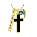 Black Gold Cross Ash Urn - Love Charms™ Option