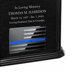 Thin Blue Line Police Monarch Black Granite Adult Cremation Urn