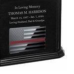 Thin Red Line Firefighter Monarch Black Granite Adult Cremation Urn