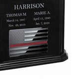 Thin Red Line Firefighter Monarch Companion Black Granite Urn ~ For Two Cremation Urn