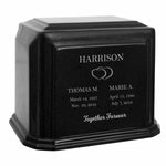 Monarch Companion Black Marble 3D Diamond Crystal Urn - For Two
