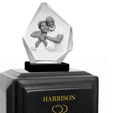 Monarch Companion Black Marble 3D Diamond Crystal Urn - For Two