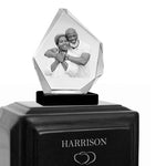 Monarch Companion Black Marble 3D Diamond Crystal Urn - For Two