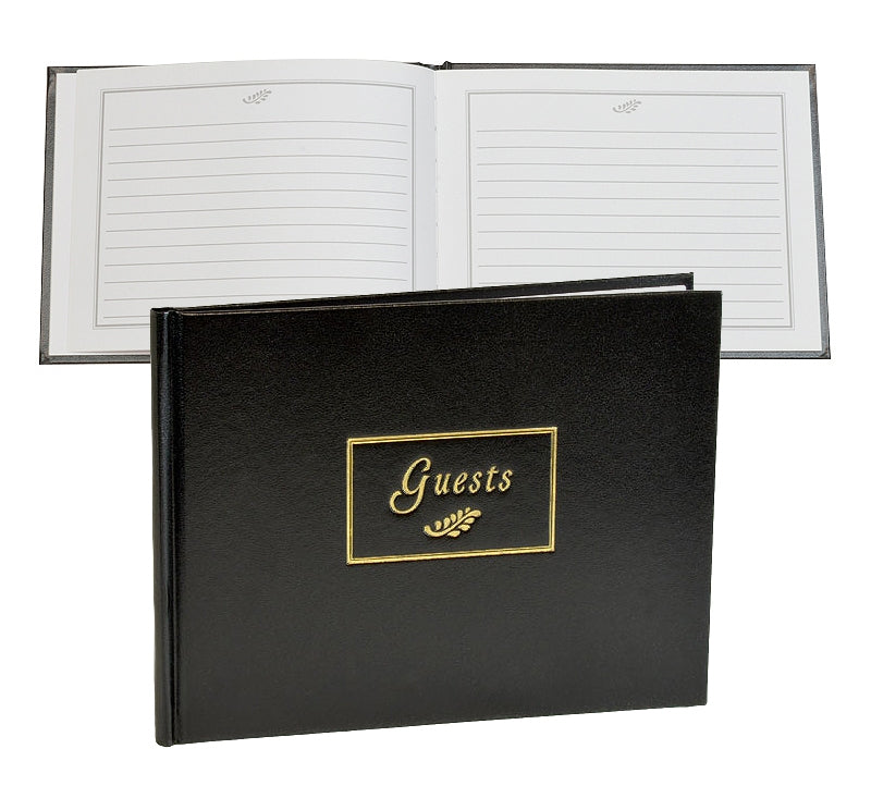 Black Funeral Guest Book Red Photo Album & Pen