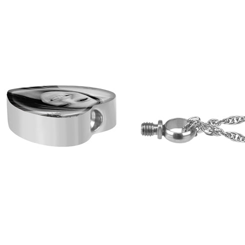 Black & White Photo Pendant Heart Urn