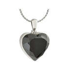 Black Mourning Heart Stainless Ash Urn - Love Charms Option