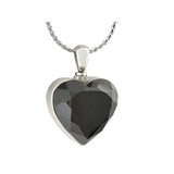 Black Mourning Heart Stainless Ash Urn - Love Charms Option