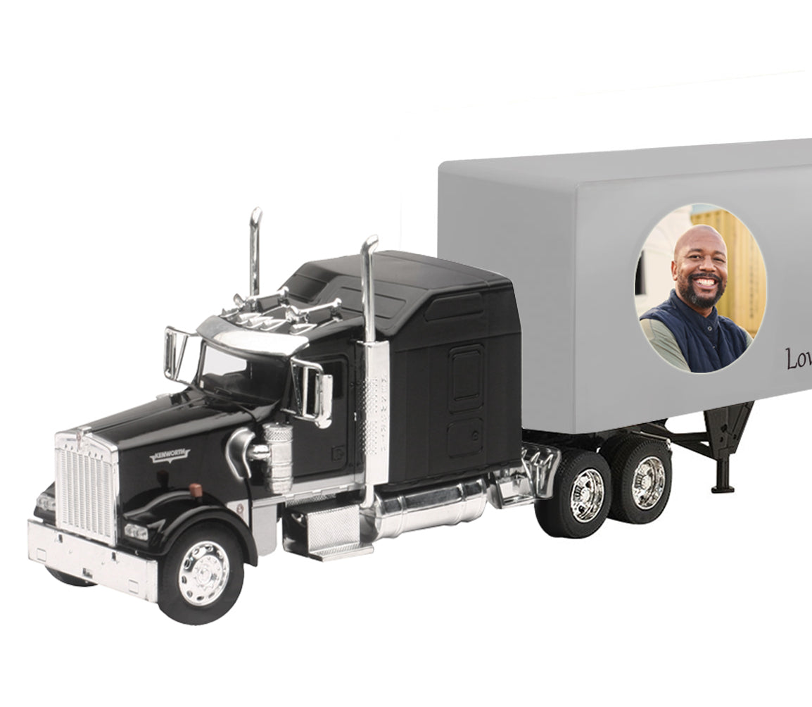 Trailer Cremation Urn & Kenworth W900 Black Sleeper Truck Décor
