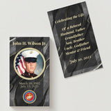 Black Marble Veteran Photo Memorial Cards - Funeral  Cards - Celebration of Life Cards