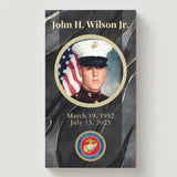 Black Marble Veteran Photo Memorial Cards - Funeral  Cards - Celebration of Life Cards