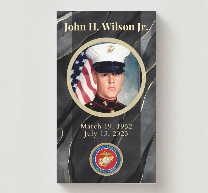 Black Marble Veteran Photo Memorial Cards - Funeral  Cards - Celebration of Life Cards
