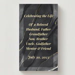 Black Marble Veteran Photo Memorial Cards - Funeral  Cards - Celebration of Life Cards