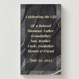 Black Marble Veteran Photo Memorial Cards - Funeral  Cards - Celebration of Life Cards