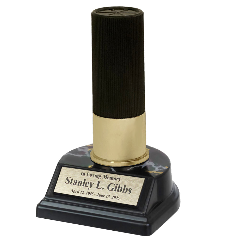 Shotgun Keepsake or Scattering Tube Urn - Choose Red or Black - Mini Stand Option
