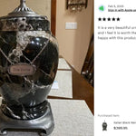 Royal Black Marble Urn Adult Sized Roman Styled Cremation urn