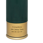 Green Shotgun Shell Medium Urn - Holds Half of an Adult's Ashes - Engraving Option