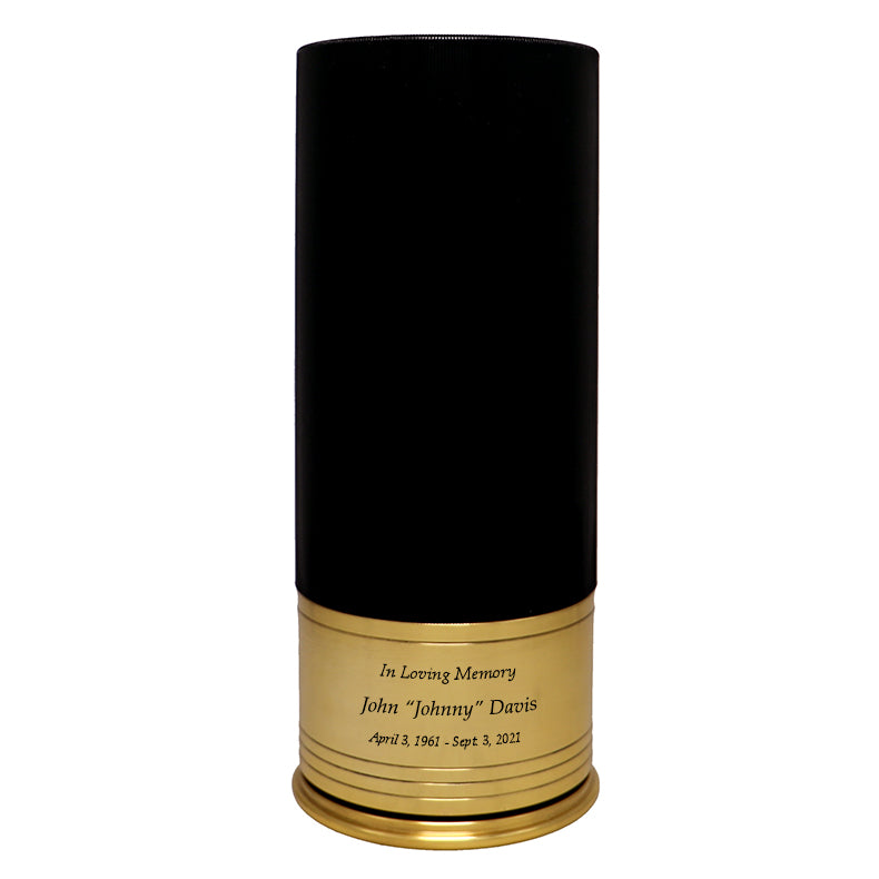 Black Shotgun Shell Medium Urn - Holds Half of an Adult's Ashes