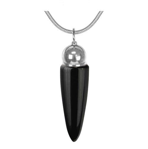 Black Obsidian Cremation Jewelry Urn 