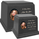 Black Photo Granite Large Adult or Medium Urn