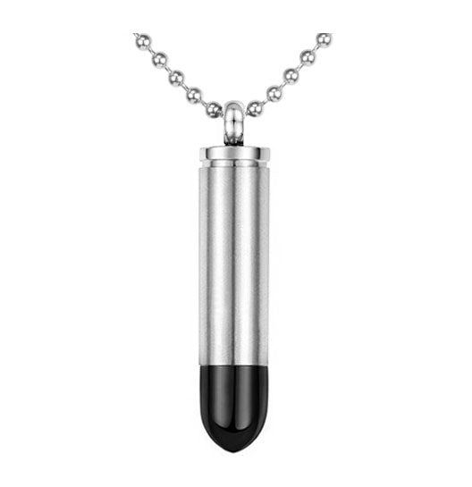 Black Tip Bullet 357 Magnum Pendant Keepsake - Love Charms Option