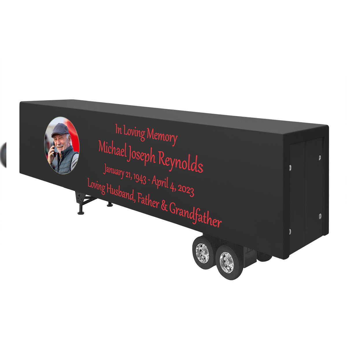 Trailer Cremation Urn & Kenworth W900 Red Truck Décor
