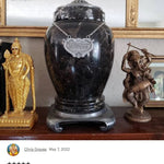 Royal Black Marble Urn Adult Sized Roman Styled Cremation urn