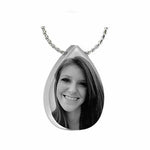 Black & White Photo Pendant Teardrop Urn - Love Charms Option