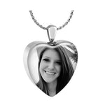 Black & White Photo Pendant Heart Urn - Love Charms Option
