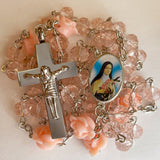 Pink Rose Rosary Necklace Urn