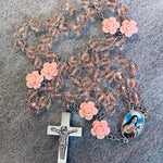 Pink Rose Rosary Necklace Urn