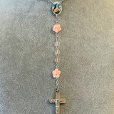 Pink Rose Rosary Necklace Urn