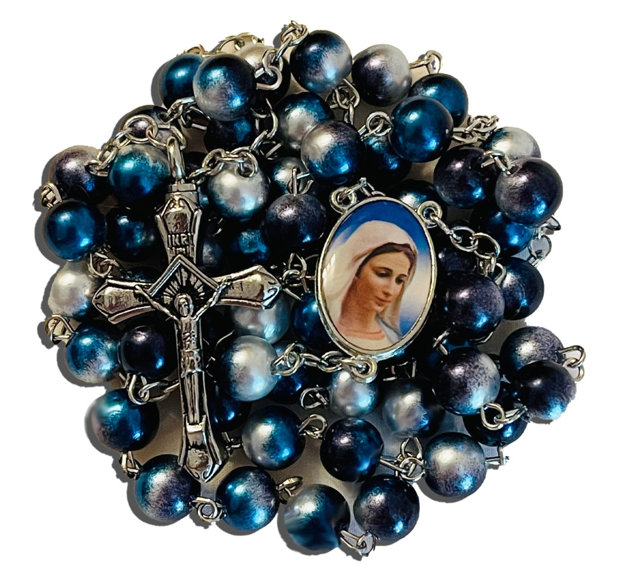 Blessed Mary Rosary Necklace Urn