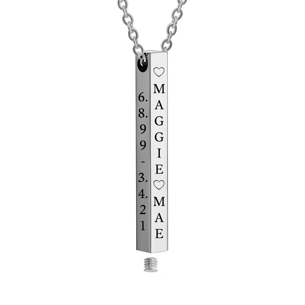 Stainless Bar Block Ash Urn - Option 4 Sides Engraved