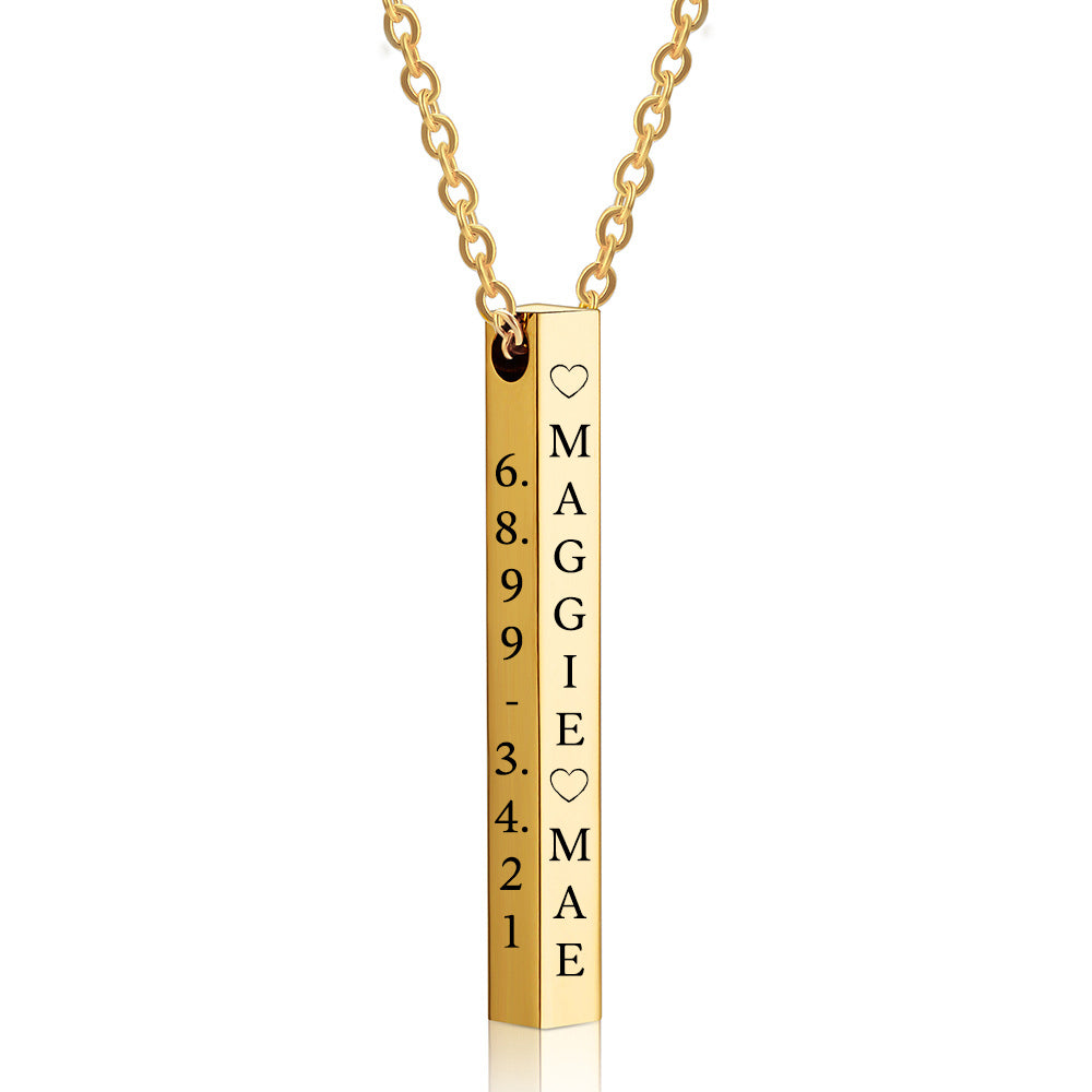Gold Bar Block Ash Urn - Option 4 Sides Engraved