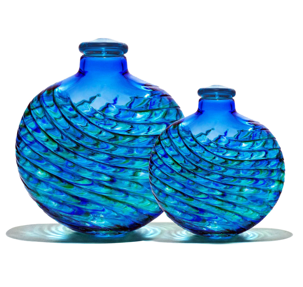 Beautiful Earth Blue Reflections Mosaic Glass Adult or Medium Urn - Personalized Option - Made in USA