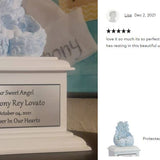 In Loving Arms Blue Infant Urn - Baby Angel Urn For Infants