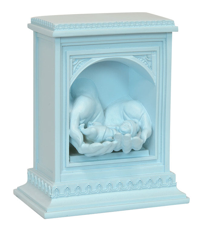 In Jesus's Hands Preemie Blue Baby Cremation Urn