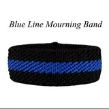 Police Badge Blue Line Mourning Band Granite Adult Cremation Urn - Free Engraving