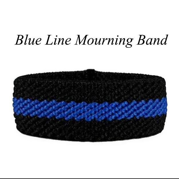 Police Badge Blue Line Mourning Band Granite Adult Cremation Urn - Free Engraving