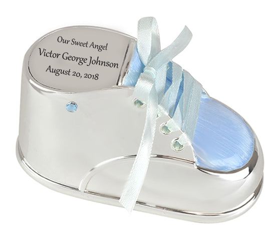 Blue Bootie Photo Baby Urn