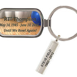 Blue Bowling Ball Memorial Keychain Urn