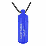 Blue Capsule Ash Urn Pendant