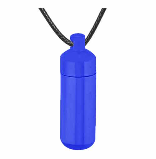 Blue Capsule Ash Urn Pendant