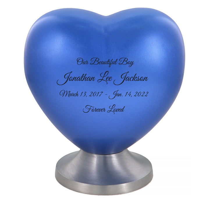 Beautiful Boy Blue Heart Child Urn