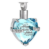 Blue Always & Forever Heart Stainless Ash Urn