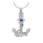 Blue Anchor Crystal Ash Pendant Urn - Love Charms™ Option