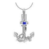 Blue Anchor Crystal Ash Pendant Urn - Love Charms™ Option
