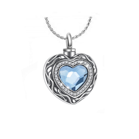 Crystal Heart Cremation Jewelry Urn - Love Charms™ Option