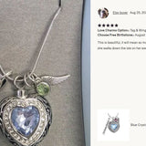 Crystal Heart Cremation Jewelry Urn - Love Charms™ Option